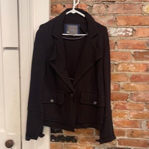 Anthropologie black nylon blazer size XL